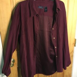 Deep red button up